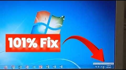 No audio Output Device Installed Windows 7 | Fix No audio Output Device Installed