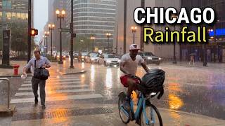 Rainfall In Chicago ☔️ Summer Rain In Downtown On Thursday | July 24, 2025 | 4K Flash Floods