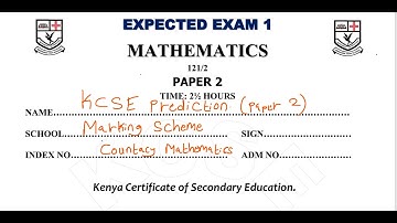 KCSE 2025 MATHEMATICS Paper 2, Section 1 prediction