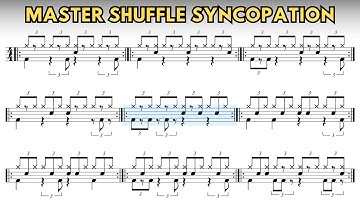 Shuffle Groove Syncopation Workout for Drummers | Play Along Sheet Music