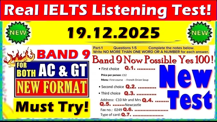 IELTS LISTENING PRACTICE TEST 2025 WITH ANSWERS | 19.12.2025