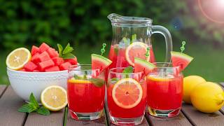 5-Minute Watermelon Lemonade 🍉 The Ultimate Drink for a Hot Day! | Homemade Summer Drinks
