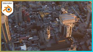 Making a scifi city using Geo-Scatter and Greeble Town in Blender