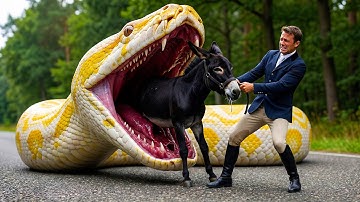 Giant Python Attacks Donkey — Hero Rider & Rescue Team Fight Back in Epic Animal Rescue