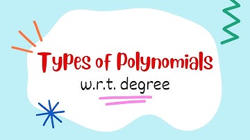 Types of Polynomials w.r.t. Degree | Math Clinic