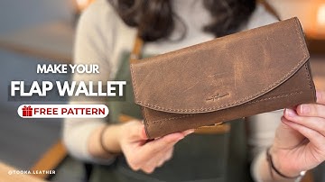 Make Your First Leather Flap Wallet with Me — Full Tutorial with FREE Pattern