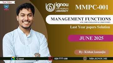 MMPC 001 Last Year Paper Solved | RAPID Revision | JUNE 2025 IGNOU | FULL VIDEO | Kishan Kanaujia