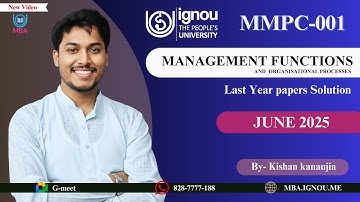 MMPC 001 Last Year Paper Solved | RAPID Revision | JUNE 2025 IGNOU | FULL VIDEO | Kishan Kanaujia