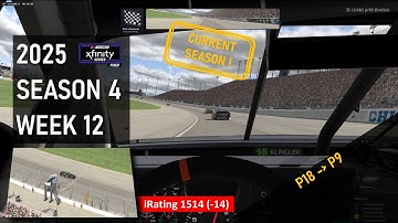 From back to P9 at Chicagoland Speedway NASCAR Xfinity iRacing 2025 Season 4 Week 12