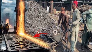 Incredible Process of Melting Heavy Scrap Metal And Mass Production Manufacturing High Quality Rebar