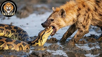 하이에나가 거대한 비단뱀을 공격하지만… 포식자가 끔찍하게 반격하다 | 야생동물