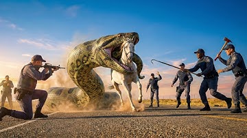 Lonely Horse Screams as Giant Python Attacks — Heroic Rescue Team Saves It in Time 🐴🐍