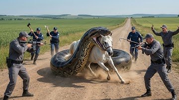 Giant Python vs Horse | Shocking Attack Caught on Camera | Rescue Team Saves the Day