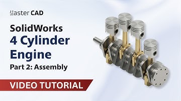 4 Cylinder Engine Assembly in SolidWorks | Part 2 – Assembly & Animation | Master CAD Studio