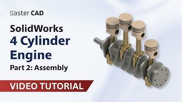4 Cylinder Engine Assembly in SolidWorks | Part 2 – Assembly & Animation | Master CAD Studio
