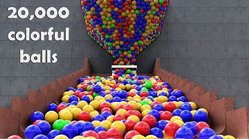 20,000 colorful Balls Marble Run screening animation V20