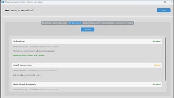 Smart Village Management System | Python CustomTkinter and SQLite Project
