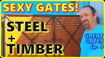 Steel Frame Driveway Gates Finale | Finishing with Stained Timber Slats!
