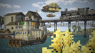 Airships & Paddle Steamboat in Minecraft Create Mod!