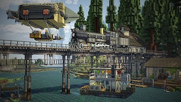 Airships & Paddle Steamboat in Minecraft Create Mod!