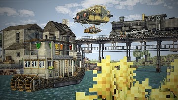 Flying Airships & Paddle Steamboat in Minecraft Create Mod!