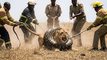 Cub Begs Human for Help to Save Mother Lion from GIANT Python 🦁🐍