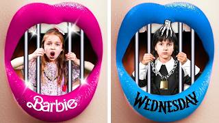 Wednesday vs Barbie en prison 🚔 Astuces parentales géniales
