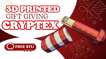 3D Printed Holiday Cash Gift Puzzle - Cryptex Treasure Tube