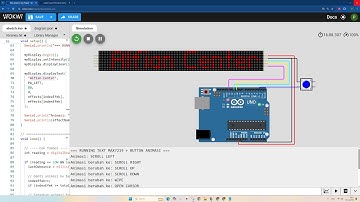 Ganti Animasi Running Text dengan Button di LED DOT MATRIX SIMULATOR WOKWI #wokwi #arduino #project
