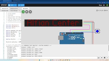 Ganti Animasi Running Text dengan Button di LED DOT MATRIX SIMULATOR WOKWI #wokwi #arduino #project