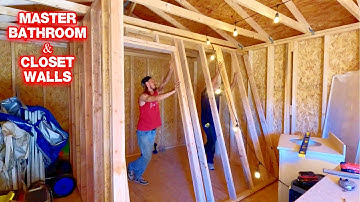 INTERIOR WALLS GO UP IN OUR SHED TO HOME /TINY HOUSE BUILD | couple builds, tiny house, off-grid  |