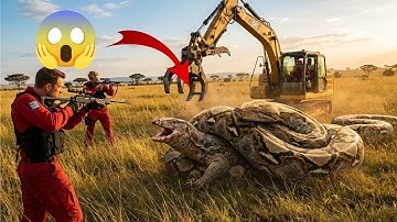 Brave Heroes Save a Monitor Lizard from a Dangerous Giant Python Attack