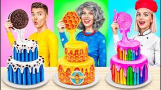 Me vs Grandma Cooking Challenge! Cake Decorating Challenge Hacks for Snacks by YUMMY JELLY