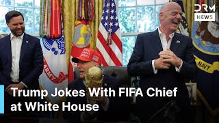 Watch: Trump Jokes With FIFA Chief While Holding World Cup Trophy at White House | AD1G