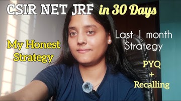 QUALIFY CSIR NET JRF in 30 DAY Strategy👉 | For those who really want to Qualify🎯💯