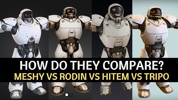 Meshy vs. Rodin vs. Tripio. vs. Hitem - Which AI 3D Model Generator is Best?