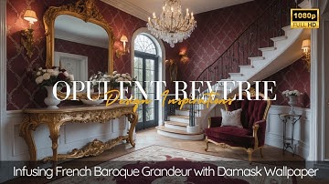 Opulent Reverie: Infusing French Baroque Grandeur with Damask Wallpaper