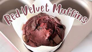 Red Velvet Muffins with Chocolate Chunks | Soft, Gooey & Irresistibly Delicious!