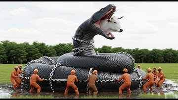 Brave Rescuers Battle a Giant Python to Save a Special-Needs Cow🐂🐍!
