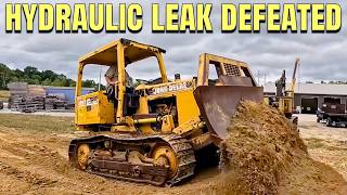 Fixing the WORST Hydraulic Leak on a John Deere 450G Dozer