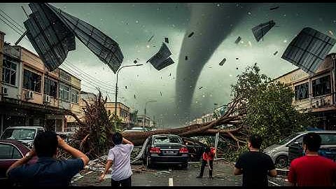 Massive Storm Hits Sijangkang, Malaysia | Buildings Collapse & Residents Panic in Kuala Langat!