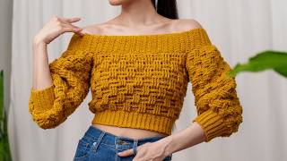 How to Crochet: Off the Shoulder Jumper | Pattern & Tutorial DIY