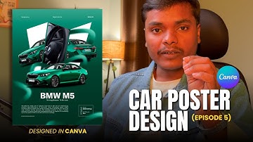 BMW M5 Car Poster Design in Canva | Episode - 5 | Step-by-Step Canva Design Tutorial | Rajesh