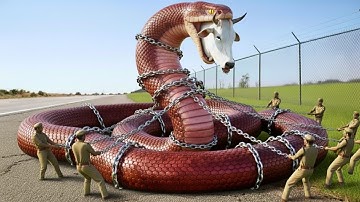 Heroic Rescue Team Saves Innocent Mother Cow from Giant Python Attack