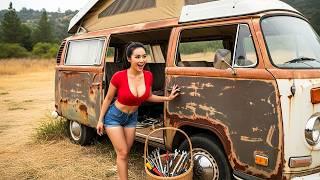 Genius Girl Found and Restores an Old Abandoned Camper Van - Will It Start?