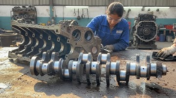 How Experts Rebuild a Cummins Diesel Engine with Limited Tools | Full Assembly & First Start