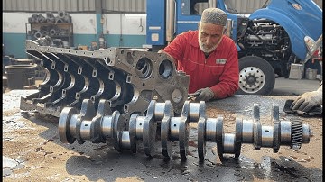 How Experts Rebuild a Cummins Diesel Engine with Limited Tools | Full Assembly & First Start