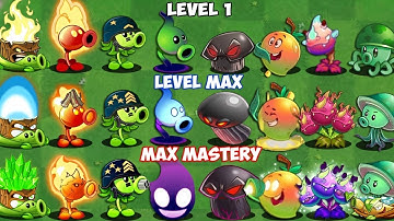 35 New Plants & Pea LEVEL 1 vs MAX LEVEL vs M200 - Who Will Win? - Pvz 2 Plant vs Plant