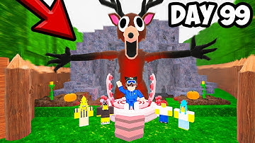 I Survived in NEW SECRET CAVE BASE for 99 Nights in the Forest! (Roblox)