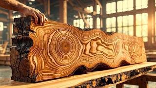 You Won’t Believe This: Incredible Coffee Table Made from Red Tree Trunk!